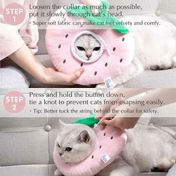 ANWA Adjustable Cat Cone Collar Soft, Cute Cat Recovery Collar, Cat Cones After Surgery for Kittens