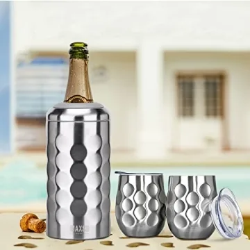 Durable Wine Chiller with Cups Perfect for Wine Lovers