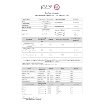 Pure TheraPro Rx Vegan Vitamin D3 + K2 Supplement