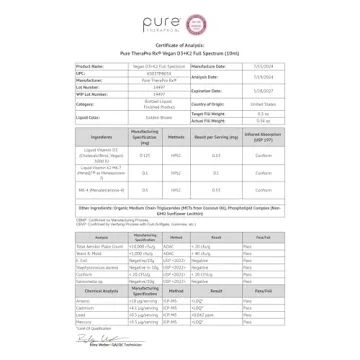 Pure TheraPro Rx Vegan Vitamin D3 + K2 Supplement
