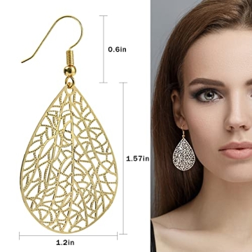 Elegant Teardrop Earrings for Women in 14K Gold