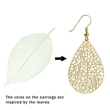 Elegant Teardrop Earrings for Women in 14K Gold