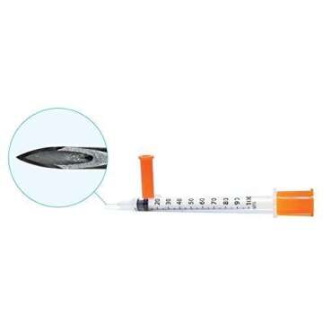 EasyTouch U-100 Insulin Syringe with Needle, 31G 0.3cc 5/16-Inch (8mm), Box of 100