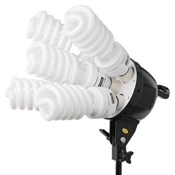 Fovitec 2-Light 2000W Fluorescent Studio Lighting Kit, 20"x28" Softboxes, 10 Bulbs and 2 Light Stands for Portrait Photography and Video Production