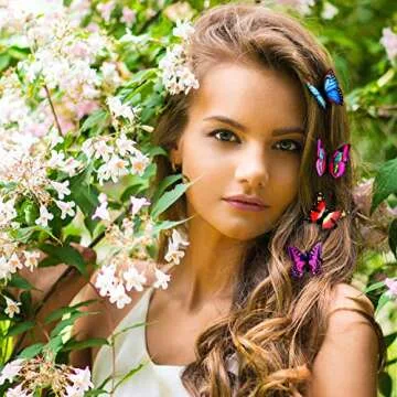 Boao 24 Pieces Butterfly Hair Clips 3D Colorful Barrettes Hair Accessories Halloween for Women Party Favors