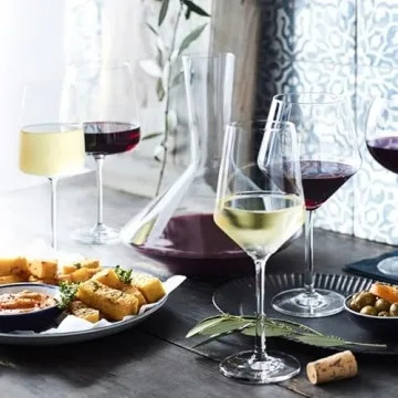 Hand Blown Red Wine Glasses Set of 4 - 15 oz