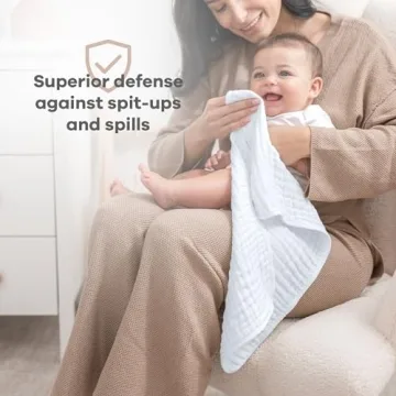 Comfy Cubs Large Muslin Burp Cloths - 6 Pack, Ultra Absorbent