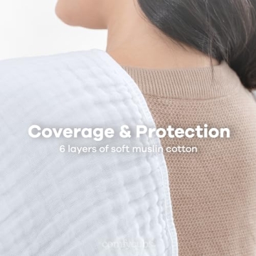 Comfy Cubs Large Muslin Burp Cloths - 6 Pack, Ultra Absorbent