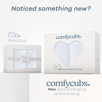 Comfy Cubs Large Muslin Burp Cloths - 6 Pack, Ultra Absorbent