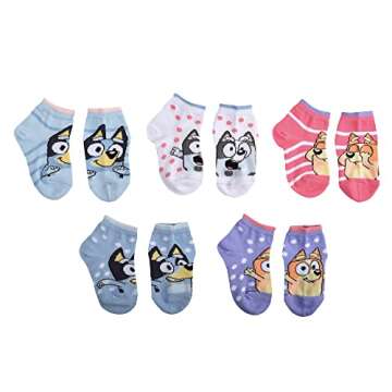 Classic Bluey Character Socks for Kids - 5-Pack