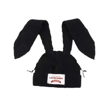 Knit Beanie Hats Cute Bunny Long Ears for Winter Wear