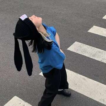 Knit Beanie Hats Cute Bunny Long Ears for Winter Wear