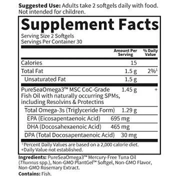 Garden of Life Dr. Formulated Advanced Omega Fish Oil - Lemon, 1,290mg EPA, DHA + DPA in Triglyceride Form, Single Source Omega 3 Supplement for Ultimate Brain & Heart Health, Non-GMO, 60 Softgels