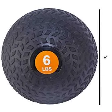 Fitvids Workout Exercise Fitness Weighted Medicine Ball, Wall Ball and Slam Ball​, Slam Ball​, 6 Pounds
