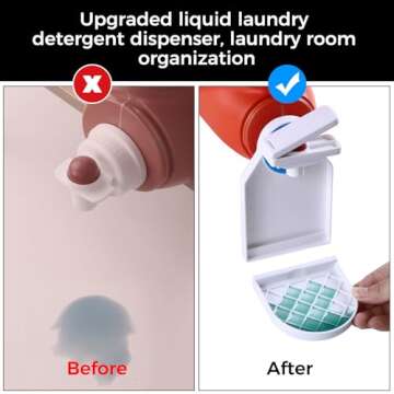 KMOUANTS 2 Pack Laundry Detergent Dispenser with Cup Holder & Nozzle Switch