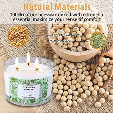 Large Lemongrass Candle 14 oz - Eco-friendly Gift for Women