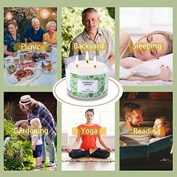 Large Lemongrass Candle 14 oz - Eco-friendly Gift for Women