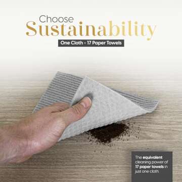 Luxury Swedish Dishcloths 6 Pack, Eco-Friendly Cleaning Towels