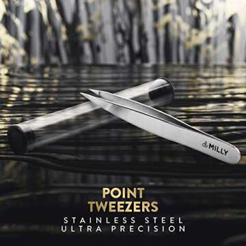 By MILLY Pointed Tweezers | Precision Hair Removal Tool