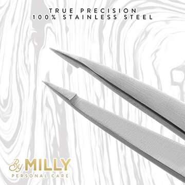 By MILLY Pointed Tweezers | Precision Hair Removal Tool