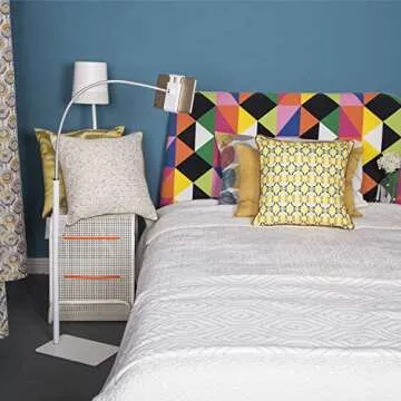 Creatop Tablet Floor Stand with Flexible Gooseneck and Stable Aluminum Base Suitable for 3.5” - 10.6” Smart Phone & Tablet White