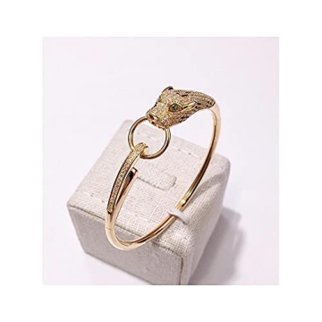 Miffen Bangle Bracelet for Women, Clear Crystal Rhinestone Panther Bracelets Cheetah Leopard Jaguar ...