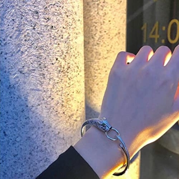 Miffen Bangle Bracelet for Women - Gold Panther Cuff Jewelry