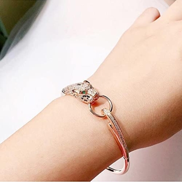 Miffen Bangle Bracelet for Women - Gold Panther Cuff Jewelry