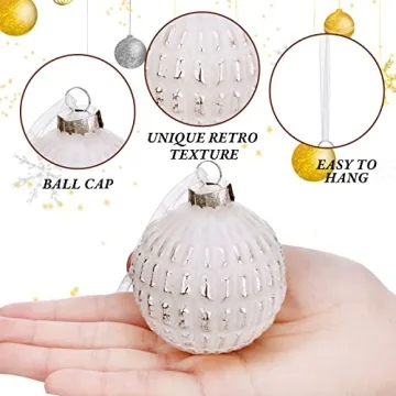 Elegant Vintage Christmas Ornaments - Set of 6 Decorative Balls