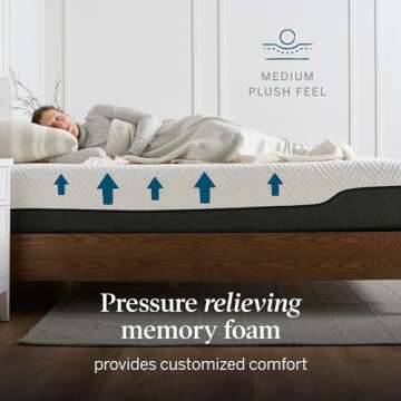 LUCID 12 Inch Hybrid Memory Foam Infused with Bamboo Charcoal and Aloe Vera-Encased Spring Support-Medium Plush Feel-Motion Isolation Mattress, Queen, White/Black