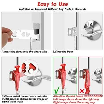 Upgrade Portable Door Lock Home Security Door Locks Travel Lockdown Locks for Additional Safety and Privacy Perfect for Traveling Hotel Home Apartment College