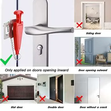 Upgrade Portable Door Lock Home Security Door Locks Travel Lockdown Locks for Additional Safety and Privacy Perfect for Traveling Hotel Home Apartment College