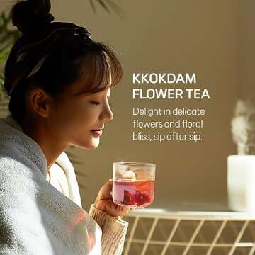 KKOKDAM Flower Tea Stick Sampler - Loose Leaf Tea, Fancy Tea Variety Pack Tea Set, Blooming Tea Flow...