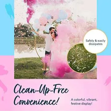 Revealations Gender Reveal Confetti Powder Cannon - Set of 4 Mixed (2 Blue 2 Pink) Party Supplies - 100% Biodegradable Tissue Safe Powder Smoke