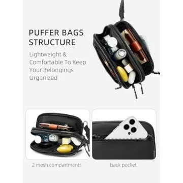 WESTBRONCO Small Crossbody Bags for Women Nylon with Adjustable Strap, Mini Crossbody Purse, Fahion Shoulder Bag for Traveling Workout Black