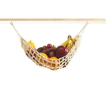 Hanging Macrame Fruit Hammock Under Cabinet - Boho Decor