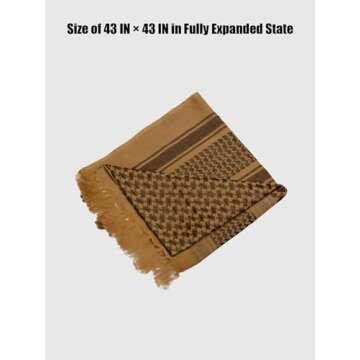 FREE SOLDIER Scarf Military Shemagh Tactical Desert Keffiyeh Head Neck Scarf Arab Wrap with Tassel for Men Women (Amber Brown)