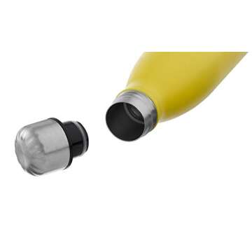 Hydro22 Hydro Vacuum Insulated Double Wall Stainless Steel Shatterproof Water Bottle (Yellow, 17 Oz)