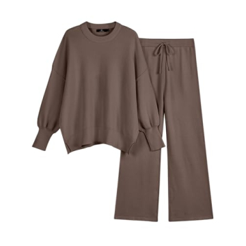 LILLUSORY Lounge Sets For Women 2 Two Piece Outfits 2025 Fall Trendy Matching knit Sweat Suit Oversi...