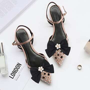 USHOBE 1 Pair Bow Shoe Clips Removable Shoe Charms Pearls Shoe Buckle Bowknot Dress Shoes Jewelry De...