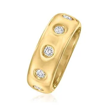 Ross-Simons Italian Andiamo 1.00 ct. t.w. CZ Ring in 14kt Yellow Gold Over Resin. Size 5