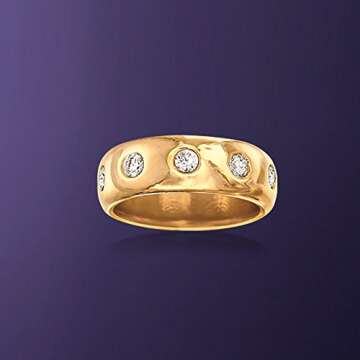 Ross-Simons Italian Andiamo 1.00 ct. t.w. CZ Ring in 14kt Yellow Gold Over Resin. Size 5