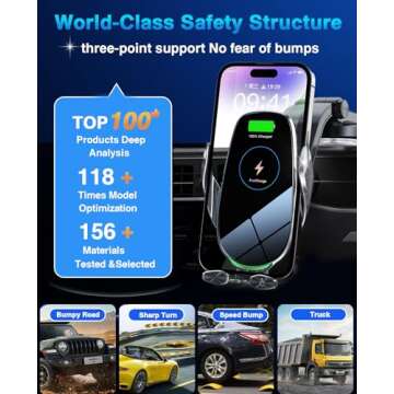 Memofo 15W Wireless Car Charger for iPhones and Samsung Phones