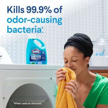 Clorox Laundry Sanitizer, Kills 99.9% of Odor-Causing Bacteria on Laundry, 80 Fl Oz, Pack of 2