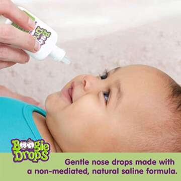 Boogie Baby Nasal Saline Drops: Gentle Allergy Relief for Infants, Pack of 2 Bottles