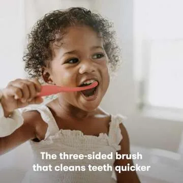 Frida Baby Triple-Angle Toothhugger Training Toddler Toothbrush - Pink - Cleans All Sides at Once!