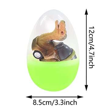 Cherislpy 6 Pack Jumbo Eggs with Dinosaur Pull Back Cars Toys Inside for Kids Boys Toddlers Easter Basket Stuffers Easter Egg Fillers