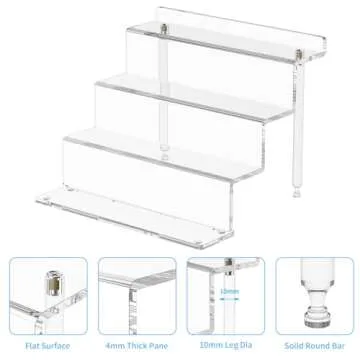 NIUBEE Acrylic Riser Display Shelf for Collectibles and More