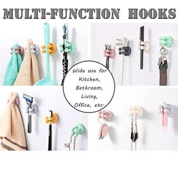 Defrko Silicone Toothbrush Holders: 4 Pcs Versatile Utility Hooks for Home and Office