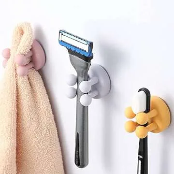 Adhesive Silicone Toothbrush Holders - 4 Pcs Stylish Hooks